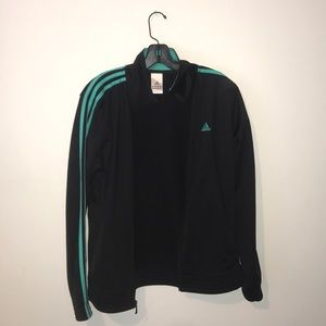 Black and Teal Adidas Jacket
